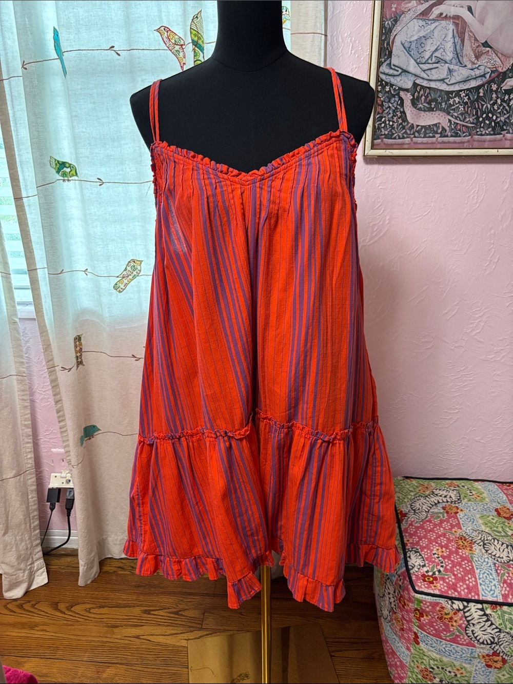 Universal Thread Red and Purple Striped Tank Dress